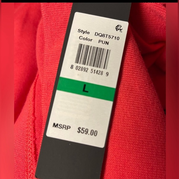 DONNA KARAN ACTIVE SWEATSHIRT LACE-UP WOMEN TIE-SLEEVES PINK COLOR SIZE LARGE - Picture 9 of 13